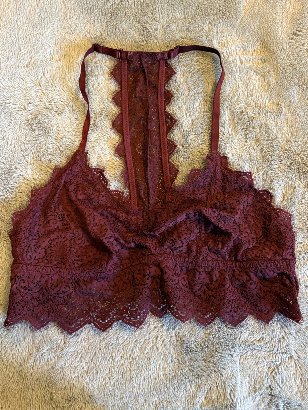 aerie Racerback Wine Lace Bralette